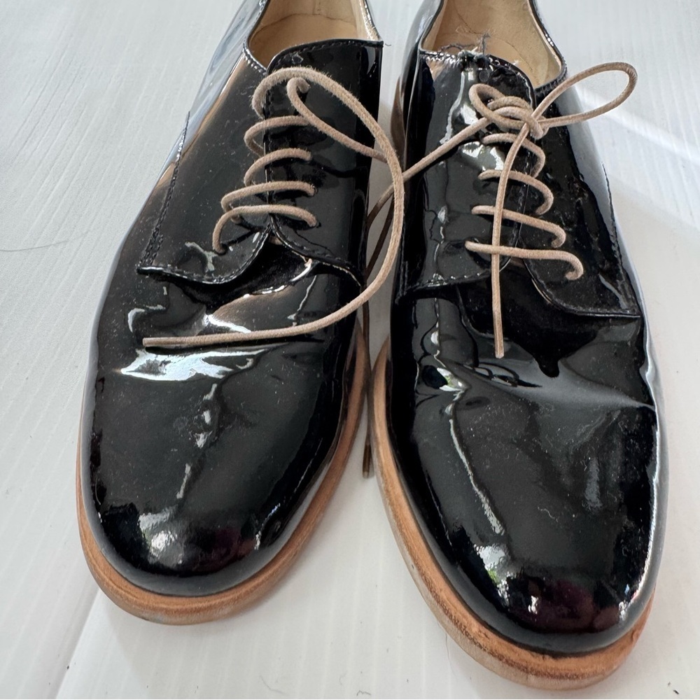 AGL attilio giusti leombruni Black Patent Leather oxfords size 8.5 US - Picture 6 of 10